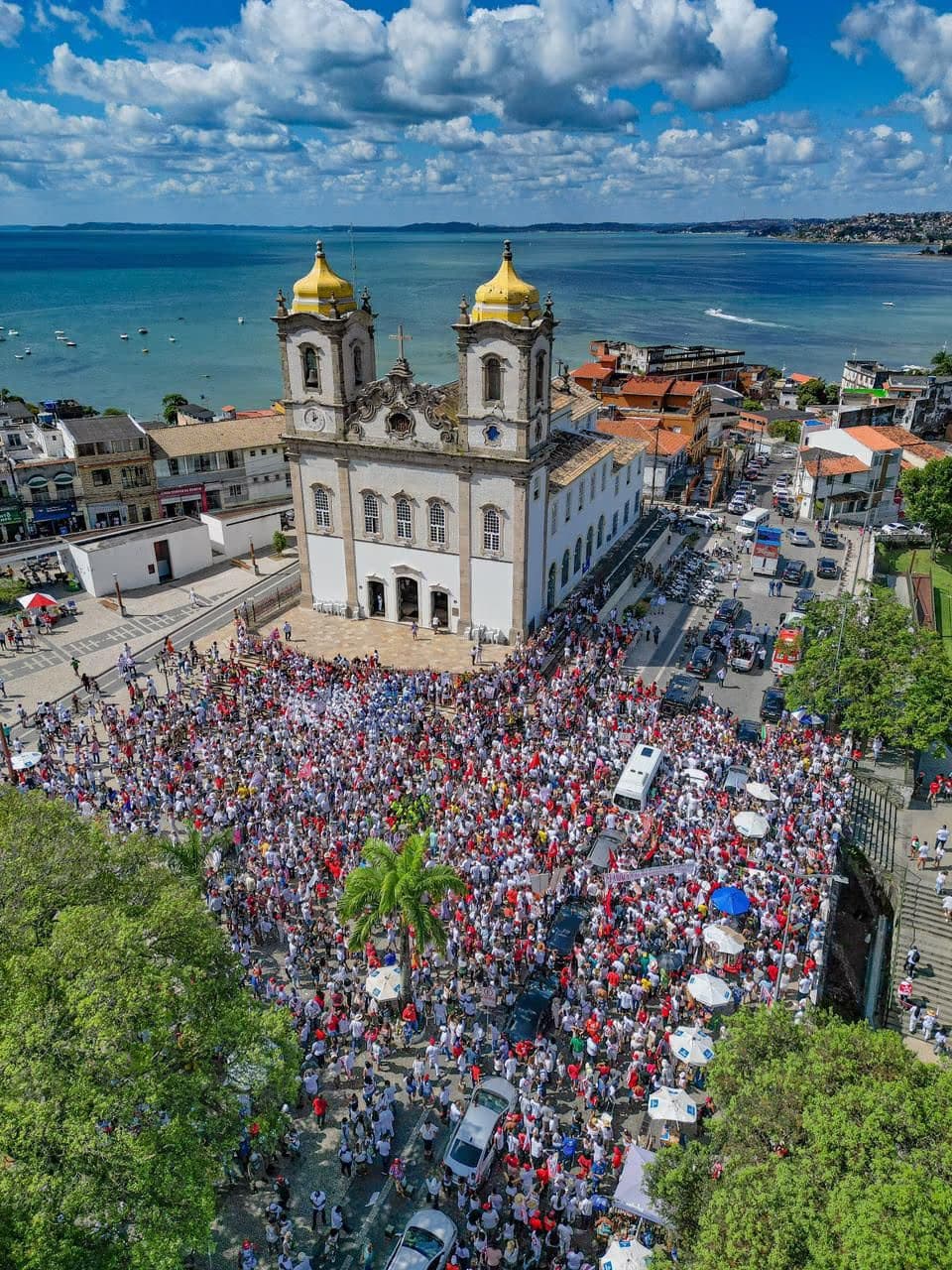 Vista da Bahia durante mobilização popular
