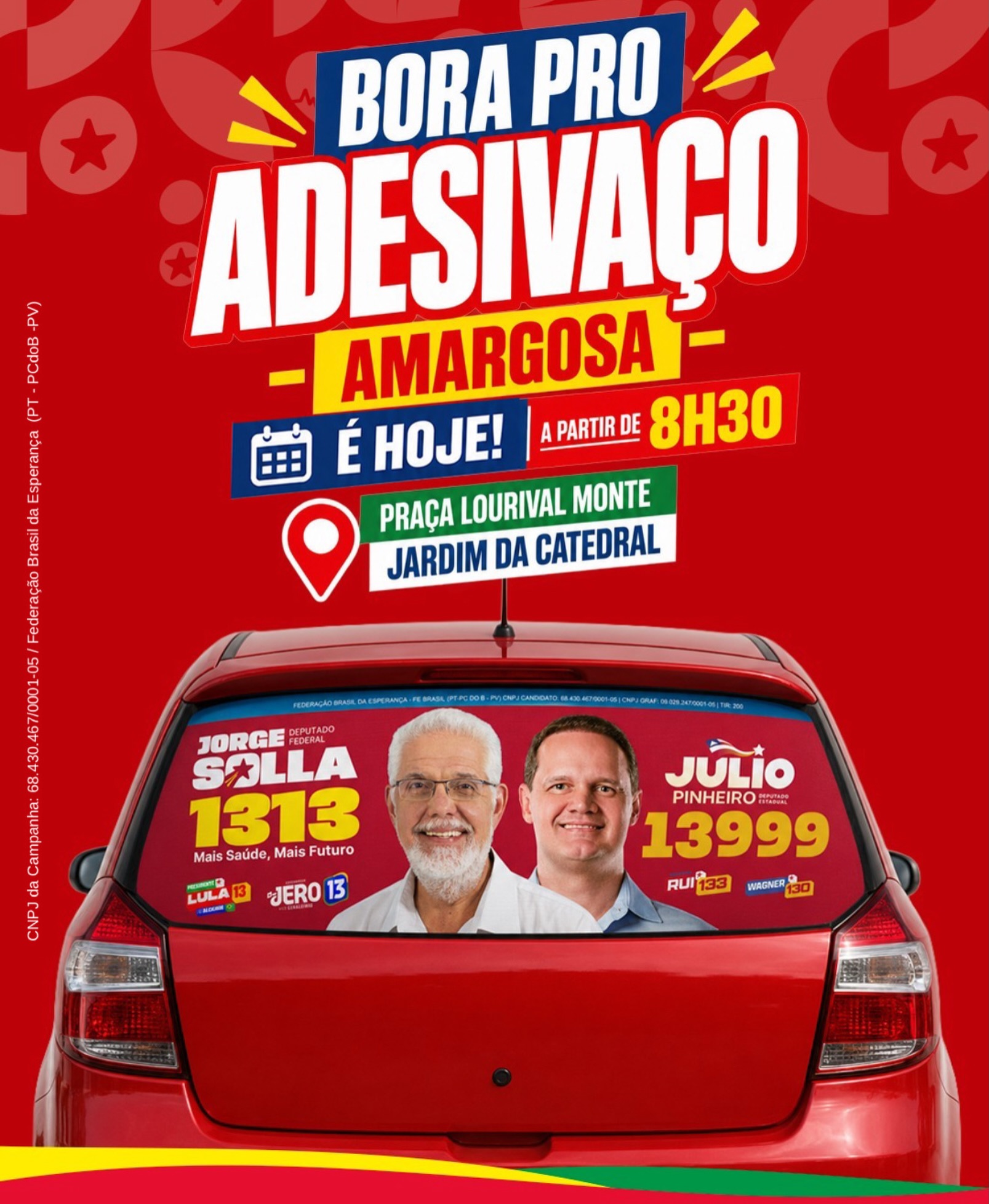 Adesivaço em Amargosa na Praça Lourival Monte