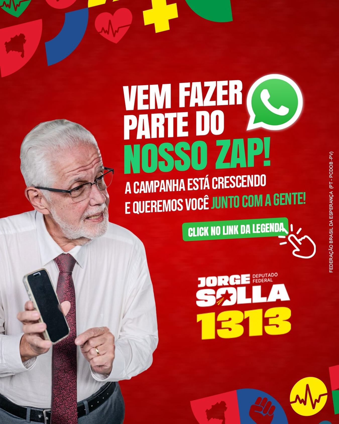 Convite para o grupo de WhatsApp da campanha