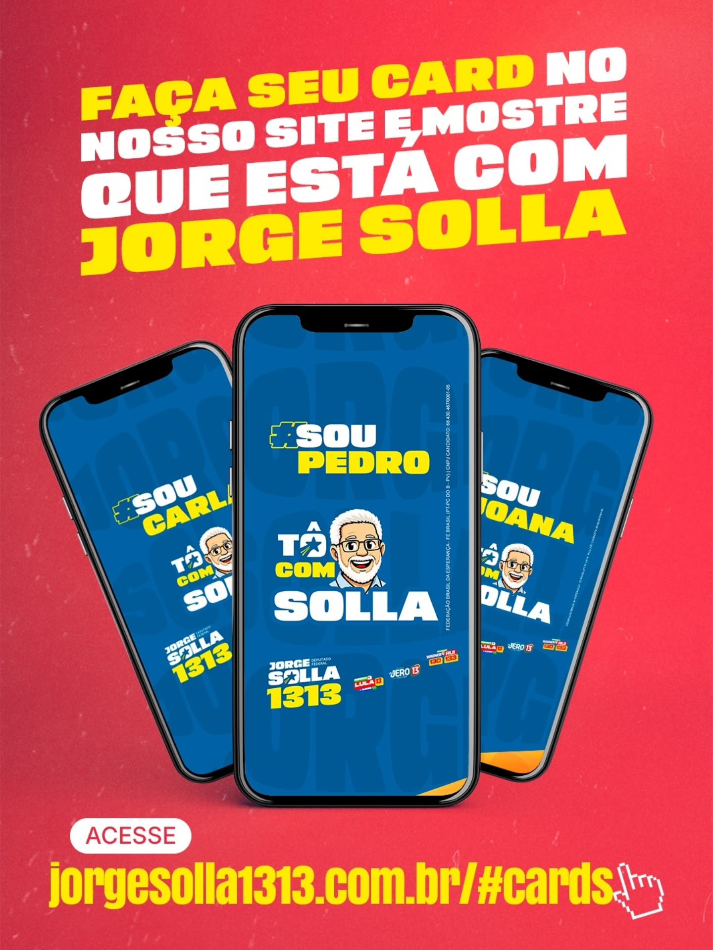 Crie seu card de apoio personalizado no site