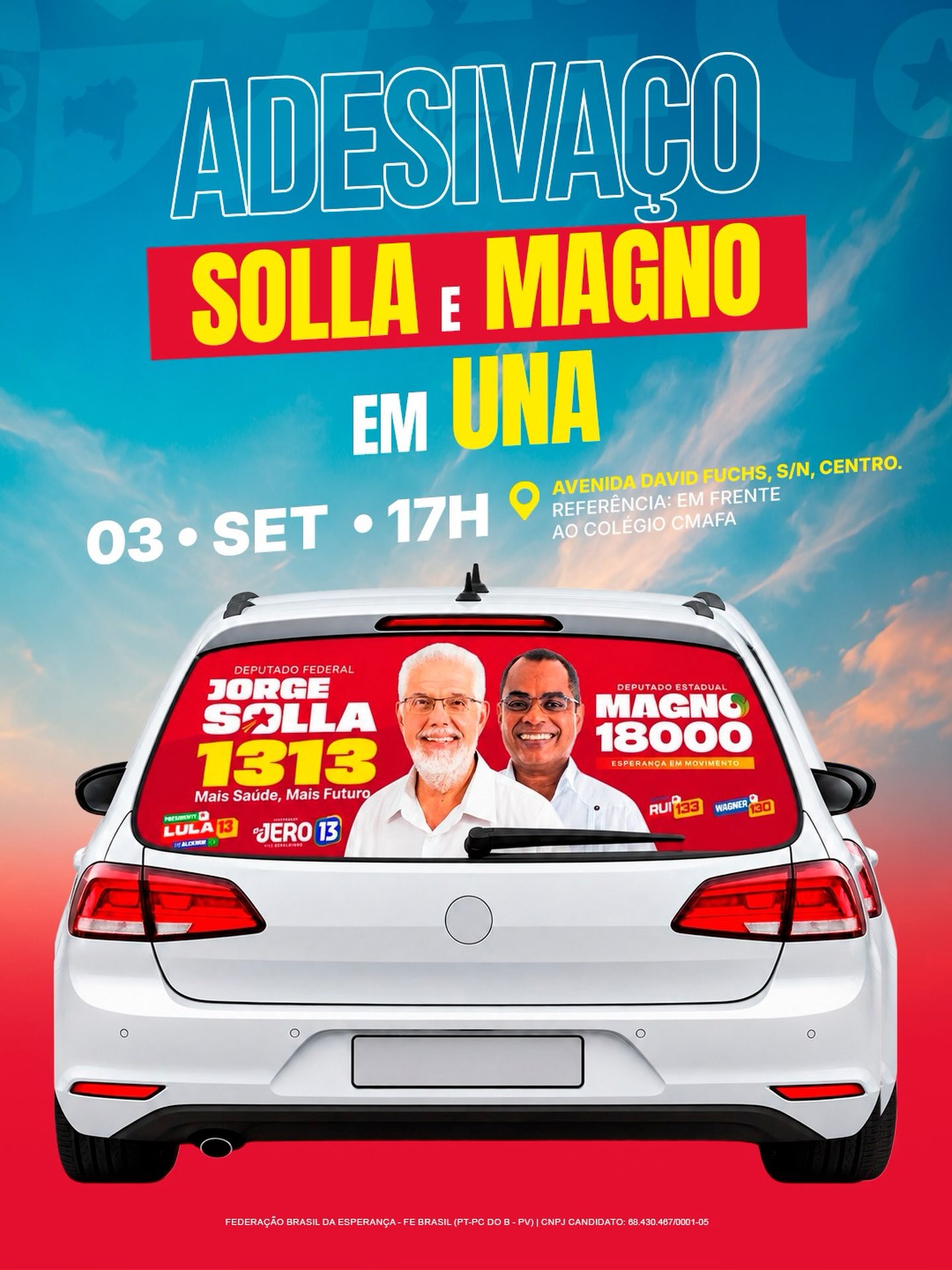 Encontro em Una na quinta-feira, 3 de setembro