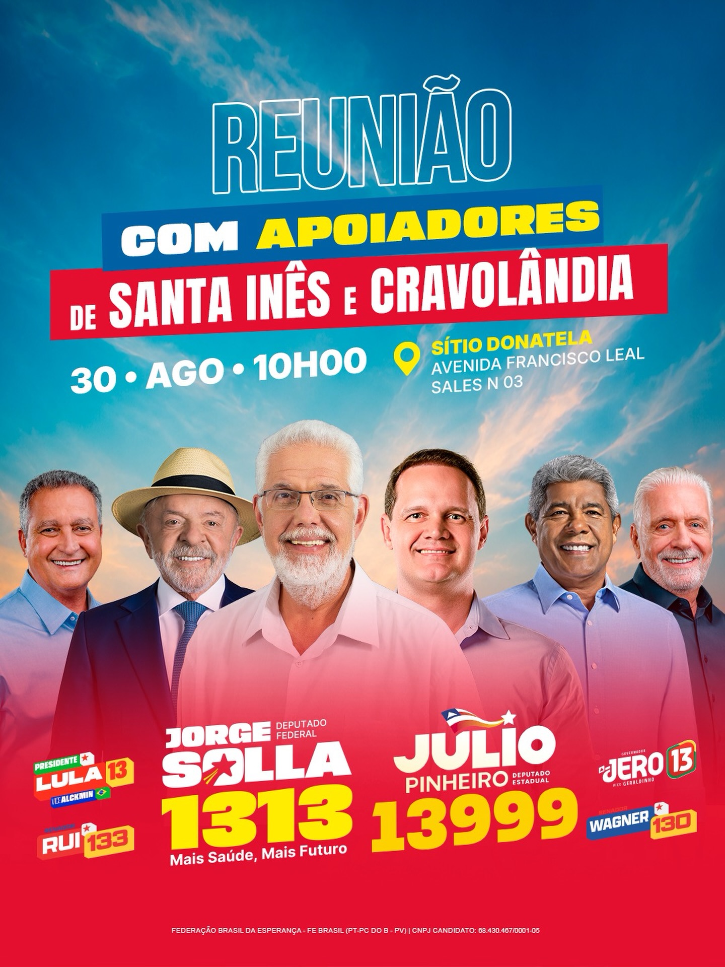 Reunião com apoiadores em Santa Inês e Cravolândia